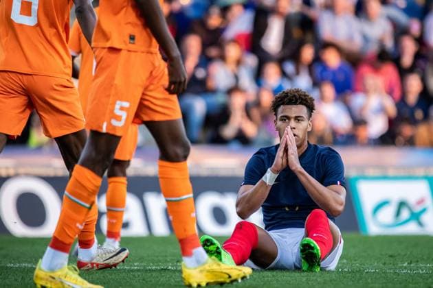 DesirÃ DouÃ (Equipe de France U21, U 21 FOOTBALL : France U21 vs Cote dÂ’Ivoire U21 - Amical international - 22 03 2024 BaptisteAutissier Panoramic 