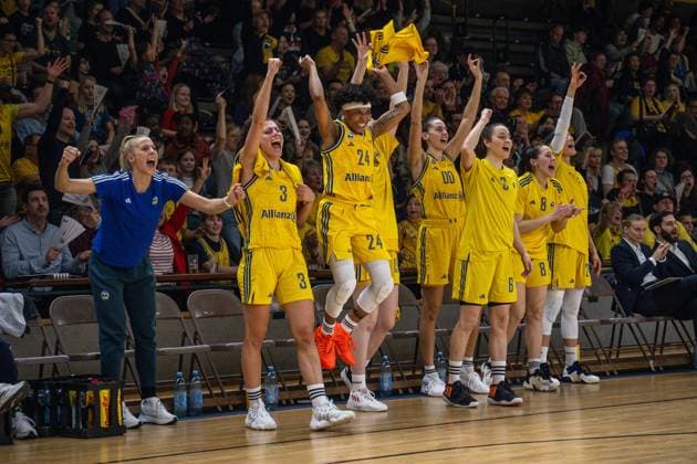 Basketball Berlin 22.03.2024 Saison 2023 2024 1. Bundesliga DBBL Alba Berlin - Saarlouis Royals Jubel Alba