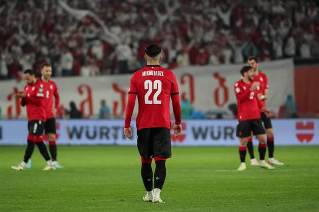 Georges Mikautadze of Georgia stands during the UEFA European Championship, EM, Europameisterschaft Qualifying match between Georgia and Luxembourg at the The Boris Paitchadze Dinamo Arena on March 21, 2024 in Tbilisi, Georgia. Tbilisi Boris Paitchadze Dinamo Arena, Akaki Tsereteli Avenue, Didube, Tbilisi, 0112, Georgia Georgia Copyright: xArturxStabulnieksx 402419