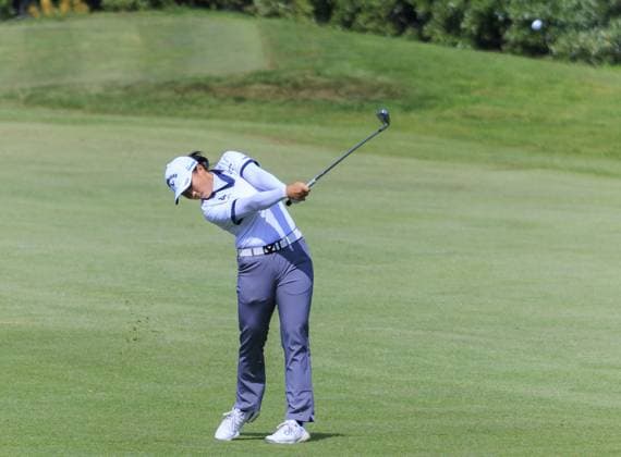March 22, 2024, Palos Verdes, California, USA: Ruoning Yin makes a fairway shot during Round 2 of the Fir Hills Seri Pak Championship on Friday March 22, 2024 at the Palos Verdes Golf Club in Palos Verdes, California. ARIANA RUIZ PI Palos Verdes U.S - ZUMAp124 20240322_zaa_p124_014 Copyright: xArianaxRuizx