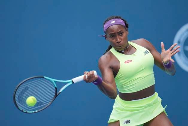 Sport Bilder des Tages March 22, 2024, Miami, Florida, USA: Coco Gauff (USA) hits a forehand against Nadia Podoroska (Argentina) during the second round of womenÃ¢â‚¬â ¢s singles at the Miami Open tennis tournament. Gauff won the match 6-1, 6-2. Miami USA - ZUMAd212 20240322_zsp_d212_026 Copyright: xRichardxDolex