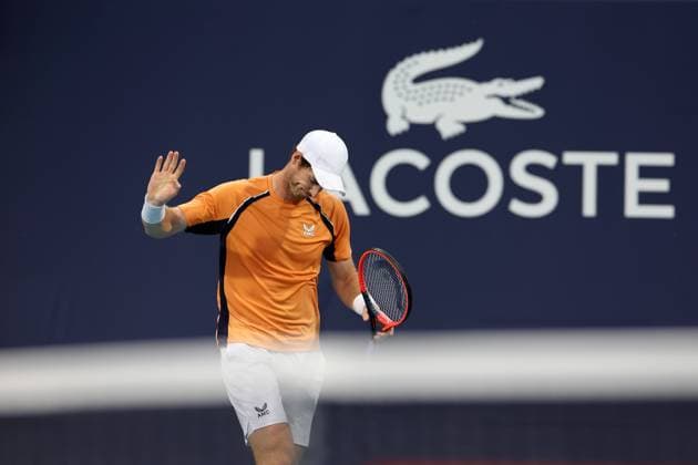 March 22, 2024, Miami Gardens, Florida, United States Of America: MIAMI GARDENS, FLORIDA - MARCH 22: Andy Murray of the United Kingdom hits a shot against TomoÂ¡s MartoÂ­n Etcheverry of Argentina during their match on day 7 of the Miami Open at Hard Rock Stadium on March 22, 2024 in Miami Gardens, Florida....People: Andy Murray Miami Open Presented by Itau 2024 - Day 7  - ZUMAs214 20240322_ada_s214_122 Copyright: xSMGx
