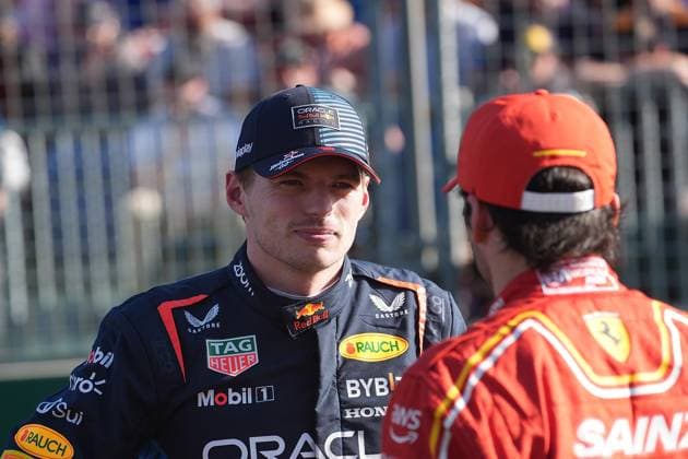 23.03.2024, Albert Park Circuit, Melbourne, FORMULA 1 ROLEX AUSTRALIAN GRAND PRIX 2024 ,im Bild Poleposition für Max Verstappen (NLD), Oracle Red Bull Racing, 2.Startplatz für Carlos Sainz Jr. (ESP), Scuderia Ferrari Melbourne Albert Park Circuit Victoria Australien