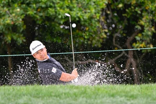 PALM HARBOR, FL - MARCH 22: Ryo Hisatsune (JPN) hits from the trap on 8 during Rd2 of the Valspar Championship at Innisbrook Resort - Copperhead, on March 22, 2024, in Palm Harbor, Florida. (Photo by Ken Murray Icon Sportswire) GOLF: MAR 22 PGA, Golf Herren Valspar Championship EDITORIAL USE ONLY Icon2403220232