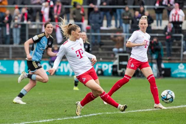 GOOGLE PIXEL Frauen-Bundesliga: 1. FC Köln - 1. FC Nürnberg, 23.03.2024 Selina Cerci (1. FC Köln, 29) erzielt das Tor zum 3:1. GOOGLE PIXEL Frauen-Bundesliga, 1. FC Köln - 1. FC Nürnberg, 17. Spieltag, am 23.03.2024, Franz-Kremer-Stadion, Köln DFL regulations prohibit any use of photographs as image sequences and or quasi-video Copyright: xBEAUTIFULxSPORTS Meuselx