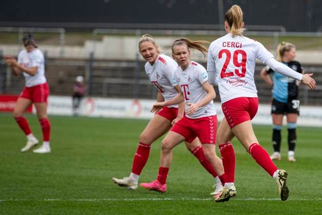 GOOGLE PIXEL Frauen-Bundesliga: 1. FC Köln - 1. FC Nürnberg, 23.03.2024 Selina Cerci (1. FC Köln, 29) jubelt nach ihrem Tor zum 3:1. GOOGLE PIXEL Frauen-Bundesliga, 1. FC Köln - 1. FC Nürnberg, 17. Spieltag, am 23.03.2024, Franz-Kremer-Stadion, Köln DFL regulations prohibit any use of photographs as image sequences and or quasi-video Copyright: xBEAUTIFULxSPORTS Meuselx