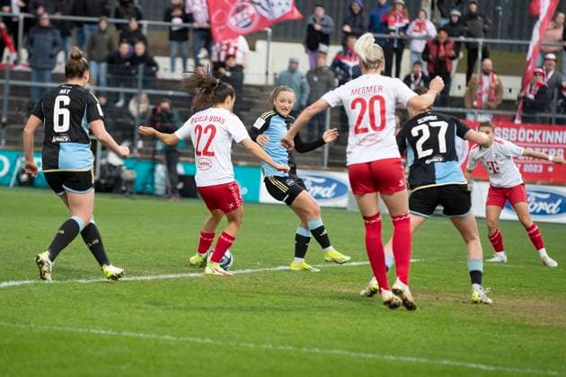 GOOGLE PIXEL Frauen-Bundesliga: 1. FC Köln - 1. FC Nürnberg, 23.03.2024 Natalia Padilla-Bidas (1. FC Köln, 22), Tor zum 3:3. GOOGLE PIXEL Frauen-Bundesliga, 1. FC Köln - 1. FC Nürnberg, 17. Spieltag, am 23.03.2024, Franz-Kremer-Stadion, Köln DFL regulations prohibit any use of photographs as image sequences and or quasi-video Copyright: xBEAUTIFULxSPORTS Meuselx