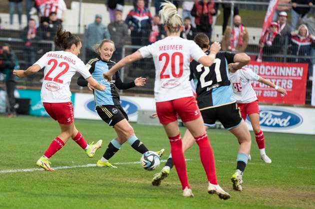 GOOGLE PIXEL Frauen-Bundesliga: 1. FC Köln - 1. FC Nürnberg, 23.03.2024 Natalia Padilla-Bidas (1. FC Köln, 22), Tor zum 3:3. GOOGLE PIXEL Frauen-Bundesliga, 1. FC Köln - 1. FC Nürnberg, 17. Spieltag, am 23.03.2024, Franz-Kremer-Stadion, Köln DFL regulations prohibit any use of photographs as image sequences and or quasi-video Copyright: xBEAUTIFULxSPORTS Meuselx