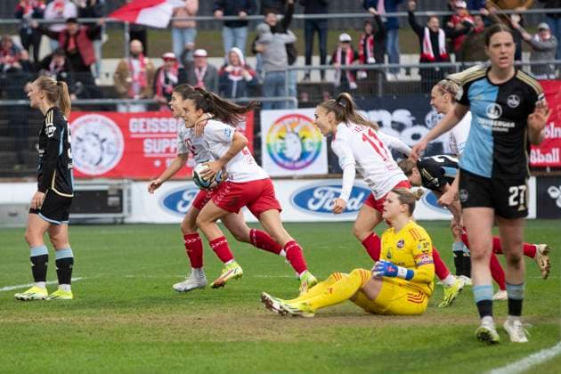 GOOGLE PIXEL Frauen-Bundesliga: 1. FC Köln - 1. FC Nürnberg, 23.03.2024 Jubel nach Tor zum 3:3. GOOGLE PIXEL Frauen-Bundesliga, 1. FC Köln - 1. FC Nürnberg, 17. Spieltag, am 23.03.2024, Franz-Kremer-Stadion, Köln DFL regulations prohibit any use of photographs as image sequences and or quasi-video Copyright: xBEAUTIFULxSPORTS Meuselx