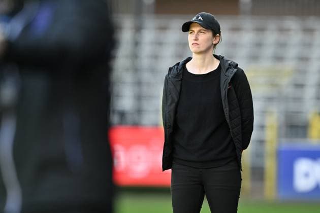 RSC ANDERLECHT VS CLUB YLA Head Coach Heleen Jaques of Club YLA pictured during a female soccer game between RSC Anderlecht and Club Brugge YLA on the 1st matchday of the play offs in the 2023 - 2024 season of the Belgian Lotto Womens Super League , on Saturday 23 March 2024 in Anderlecht , Belgium . PHOTO SPORTPIX David Catry Anderlecht Lotto Park Brussel Belgium  Copyright: xSportpix.bex xDavidxCatryxDavidxCatryx
