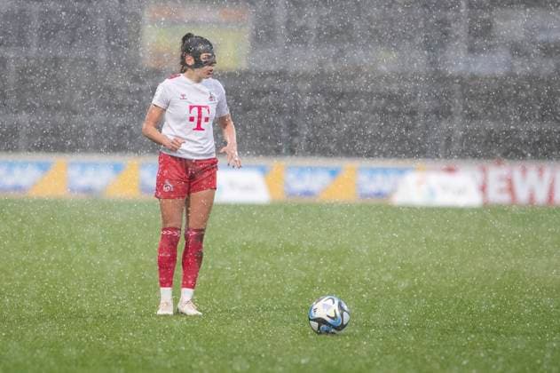 GOOGLE PIXEL Frauen-Bundesliga: 1. FC Köln - 1. FC Nürnberg, 23.03.2024 Manjou Wilde (1. FC Köln, 7). GOOGLE PIXEL Frauen-Bundesliga, 1. FC Köln - 1. FC Nürnberg, 17. Spieltag, am 23.03.2024, Franz-Kremer-Stadion, Köln DFL regulations prohibit any use of photographs as image sequences and or quasi-video Copyright: xBEAUTIFULxSPORTS Meuselx
