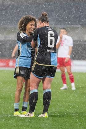 GOOGLE PIXEL Frauen-Bundesliga: 1. FC Köln - 1. FC Nürnberg, 23.03.2024 Amira Arfaoui (1. FC Nürnberg, 74), Jessica May (1. FC Nürnberg, 6). GOOGLE PIXEL Frauen-Bundesliga, 1. FC Köln - 1. FC Nürnberg, 17. Spieltag, am 23.03.2024, Franz-Kremer-Stadion, Köln DFL regulations prohibit any use of photographs as image sequences and or quasi-video Copyright: xBEAUTIFULxSPORTS Meuselx