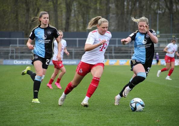 23.03.2024, xgrfx, Fussball 1.Bundesliga Damen, 1.FC Köln Frauen - 1.FC Nürnberg emspor, v.l. Marleen Schimmer (1.FC Köln) (DFL DFB REGULATIONS PROHIBIT ANY USE OF PHOTOGRAPHS as IMAGE SEQUENCES and or QUASI-VIDEO) Köln