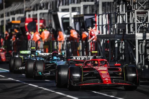 March 23, 2024, Melbourne, Victoria, Australia: CARLOS SAINZ of Spain drives the Ferrari SF-24 from pitlane during qualifying in the 2024 Australian Grand Prix at Albert Park in Melbourne, Australia. Melbourne Australia - ZUMAp121 20240323_zsp_p121_128 Copyright: xChrisxPutnamx