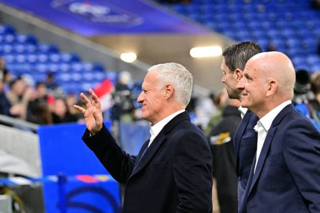 Didier Deschamps et Guy Stephan (france) FOOTBALL: France vs Allemagne - Amical - 23 03 2024 FredericChambert Panoramic 