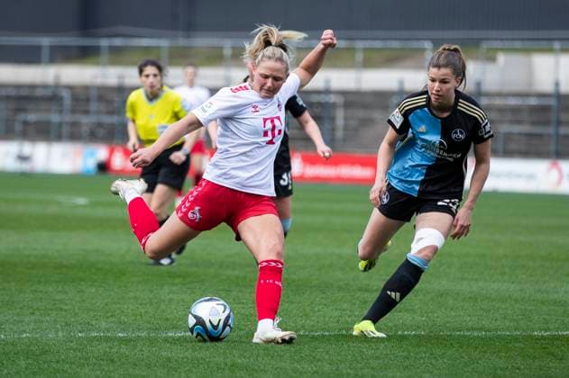 GOOGLE PIXEL Frauen-Bundesliga: 1. FC Köln - 1. FC Nürnberg, 23.03.2024 Marleen Schimmer (1. FC Köln, 23), Nele Bauereisen (1. FC Nürnberg, 23). GOOGLE PIXEL Frauen-Bundesliga, 1. FC Köln - 1. FC Nürnberg, 17. Spieltag, am 23.03.2024, Franz-Kremer-Stadion, Köln DFL regulations prohibit any use of photographs as image sequences and or quasi-video Copyright: xBEAUTIFULxSPORTS Meuselx