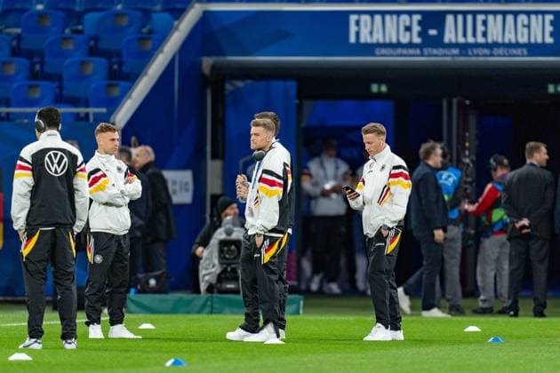 Jamal Musiala (Deutschland, 10) Joshua Kimmich (Deutschland, 6) Robert Andrich (Deutschland, 23) Chris Fuehrich (Deutschland, 11) Maximilian Mittelstädt (Deutschland, 18) Frankreich vs. Deutschland, Herren, Fussball, Testspiel, 22.03.2024 Frankreich vs. Deutschland, Herren, Fussball, Testspiel, 22.03.2024 Lyonn Copyright: xEibner-Pressefoto BahhoxKarax EP_FRA