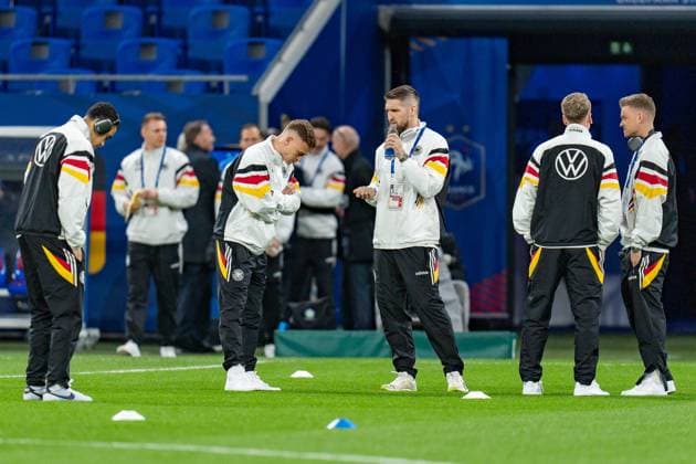 Jamal Musiala (Deutschland, 10) Joshua Kimmich (Deutschland, 6) Robert Andrich (Deutschland, 23) Chris Fuehrich (Deutschland, 11) Maximilian Mittelstädt (Deutschland, 18) Frankreich vs. Deutschland, Herren, Fussball, Testspiel, 22.03.2024 Frankreich vs. Deutschland, Herren, Fussball, Testspiel, 22.03.2024 Lyonn Copyright: xEibner-Pressefoto BahhoxKarax EP_FRA