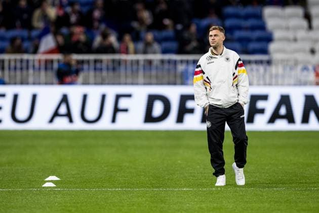 UEFA Freundschaftsspiel: Frankreich - Deutschland; 23.03.2024 Joshua Kimmich (Deutschland, 6) bei der Platzbegehung UEFA Freundschaftsspiel: Frankreich - Deutschland, Lyon, Groupama Stadium am 23.03.2024 Copyright: xBEAUTIFULxSPORTS Wunderlx
