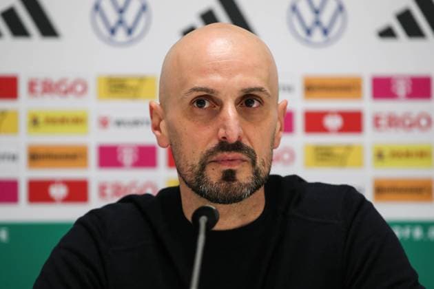 Trainer Antonio Di Salvo (Deutschland) - Pressekonferenz nach dem EM-Qualifikation U 21 Gruppenphase Länderspiel Deutschland vs. Kosovo im Stadion an der Gellertstrasse in Chemnitz - Fußball,Mann,Männer,Deutschland,22.03.2024
