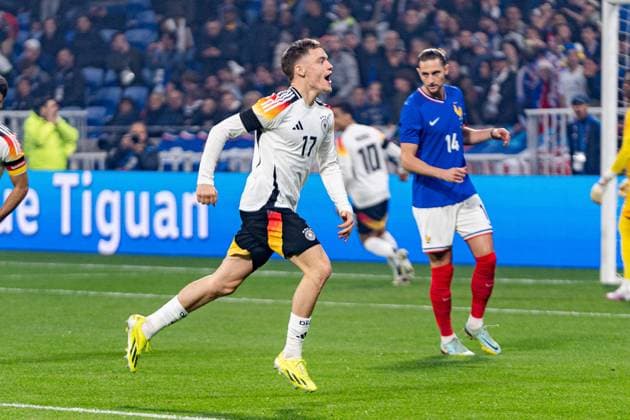Tor zum 1:0 durch Florian Wirtz (Deutschland, 17) Frankreich vs. Deutschland, Herren, Fussball, Testspiel, 22.03.2024 Frankreich vs. Deutschland, Herren, Fussball, Testspiel, 22.03.2024 Lyonn Copyright: xEibner-Pressefoto BahhoxKarax EP_FRA