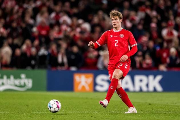 240323 Joachim Andersen of Denmark during the International Friendly, Länderspiel, Nationalmannschaft football match between Denmark and Switzerland on March 23, 2024 in Copenhagen. Photo: Petter Arvidson BILDBYRAN kod PA PA0782 fotboll football soccer fotball träningslandskamp international friendly danmark denmark schweiz switzerland bbeng Copyright: PETTERxARVIDSON BB240323PA059