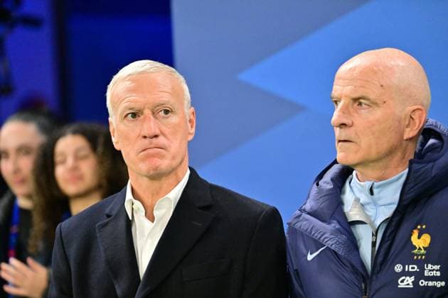 Didier Deschamps et Guy Stephan (france) FOOTBALL: France vs Allemagne - Amical - 23 03 2024 FredericChambert Panoramic 