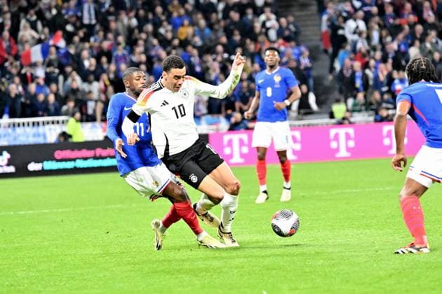 Ousmane DembÃ lÃ (france) vs Jamal Musiala (allemagne) FOOTBALL: France vs Allemagne - Amical - 23 03 2024 FredericChambert Panoramic 