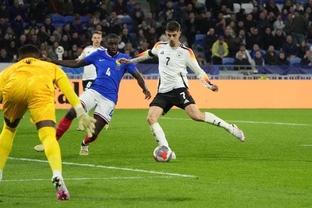 Kai Havertz (Deutschland Germany) erzielt das Tor zum 0:2 - Lyon 23.03.2024: Frankreich vs. Deutschland, Groupama Stadium Lyon, Freundschaftspiel, Friendly