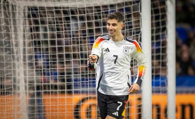Lyon, France. 23rd Mar 2024. Torjubel: Kai Havertz (Deutschland) Frankreich - Deutschland France - Germany 23.03.2024