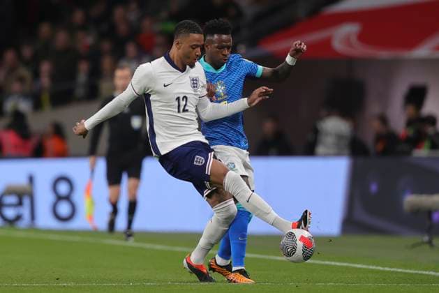 England v Brazil International Friendly, Länderspiel, Nationalmannschaft Ezri Konsta of England and Vinicius Junior of Brazil in action during the International Friendly match at Wembley Stadium, London Copyright: xPaulxChestertonx FIL-19870-0049 UK Newspapers OUT