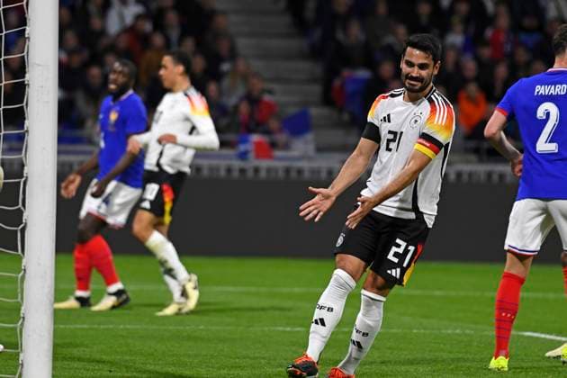 23.03.2024, Fussball Nationalteams Freundschaftsspiele 2024, Frankreich - Deutschland, im Groupama Stadium (Lyon, Frankreich). Ilkay Gündogan (Deutschland) unzufrieden.