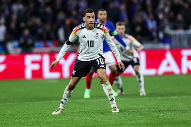 Fussball, UEFA Länderspiel Saison 2023 24 Freundschaftsspiel Frankreich - Deutschland 23.03.2024, Groupama Stadium Lyon Jamal Musiala (Deutschland, 10) Lyon Groupama Stadium Frankreich