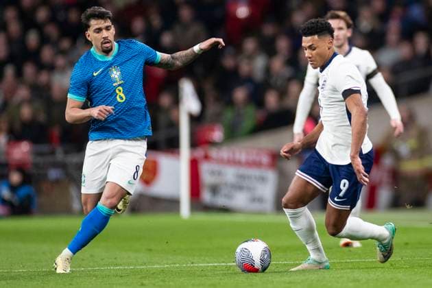 England v Brazil - International Friendly, Länderspiel, Nationalmannschaft Ollie Watkins of England is in possession of the ball during the International Friendly match between England and Brazil at Wembley Stadium in London, on March 23, 2024. London Greater London United Kingdom  Copyright: xMIxNewsx originalFilename:fletcher-englandv240323_npJbB.jpg