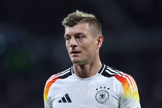 Fußball Länderspiel Frankreich - Deutschland am 23.03.2024 im Groupama Stadium in Lyon Toni Kroos ( Deutschland ) DFB regulations prohibit any use of photographs as image sequences and or quasi-video.