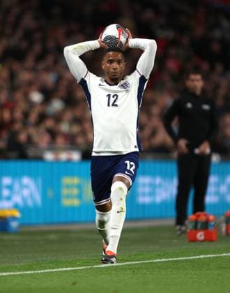 Ezri Konsa (E) at the England v Brazil international match, Länderspiel, Nationalmannschaft at Wembley Stadium, London, UK on 23rd March, 2024. 