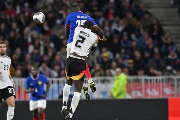 Marcus Thuram (france) vs Antonio Rudiger (allemagne) FOOTBALL: France vs Allemagne - Amical - 23 03 2024 FredericChambert Panoramic 
