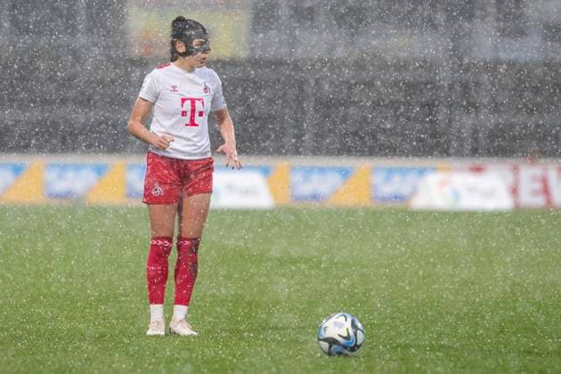 GOOGLE PIXEL Frauen-Bundesliga: 1. FC Köln - 1. FC Nürnberg, 23.03.2024 Manjou Wilde (1. FC Köln, 7). GOOGLE PIXEL Frauen-Bundesliga, 1. FC Köln - 1. FC Nürnberg, 17. Spieltag, am 23.03.2024, Franz-Kremer-Stadion, Köln DFL regulations prohibit any use of photographs as image sequences and or quasi-video Copyright: xBEAUTIFULxSPORTS Meuselx