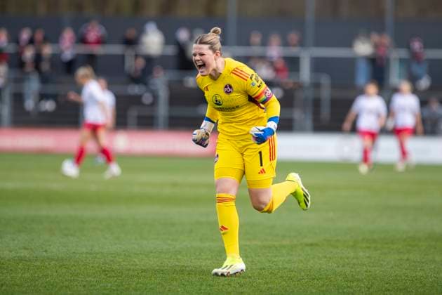 GOOGLE PIXEL Frauen-Bundesliga: 1. FC Köln - 1. FC Nürnberg, 23.03.2024 Lea Paulick (1. FC Nürnberg, 1) jubelt nach dem Tor zum 0:1. GOOGLE PIXEL Frauen-Bundesliga, 1. FC Köln - 1. FC Nürnberg, 17. Spieltag, am 23.03.2024, Franz-Kremer-Stadion, Köln DFL regulations prohibit any use of photographs as image sequences and or quasi-video Copyright: xBEAUTIFULxSPORTS Meuselx