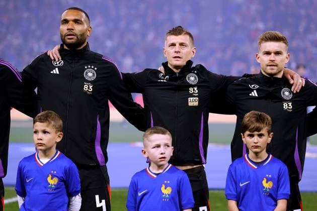 KROOS Toni Team Deutschland mit TAH und MITTELSTAEDT Maximillian Laenderspiel Frankreich - Deutschland 0 : 2 am 23. 03. 2024 in Lyon DFL REGULATIONS PROHIBIT ANY USE OF PHOTOGRAPHS as IMAGE SEQUENCES and or QUASI-VIDEO Copyright: xLacixPerenyix