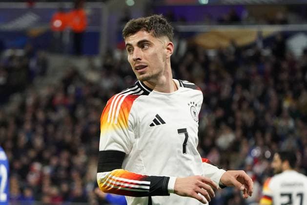 Fussball, Freundschaftsspiel, Länderspiel, Testspiel, Frankreich-Deutschland, 23.03.2024, Groupama Stadium Lyon Kai Havertz, Deutschland, Aktion, Einzelbild
