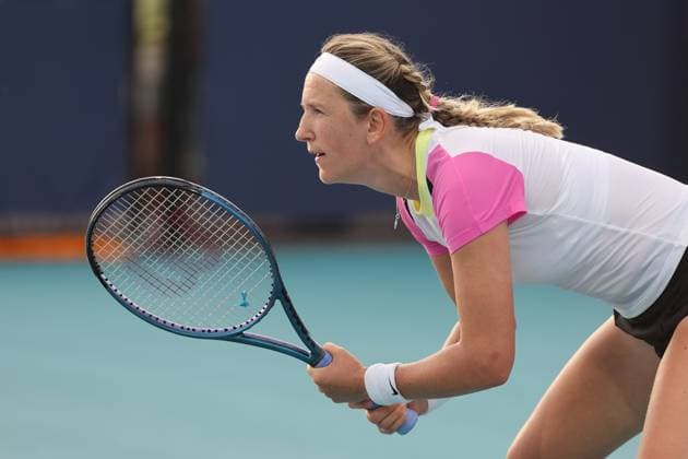 March 23, 2024, Miami Gardens, Florida, United States Of America: MIAMI GARDENS, FLORIDA - MARCH 21: Victoria Azarenka of Belarus defeats Qinwen Zheng of China in the second round on Day 6 of the Miami Open Presented by Itau at Hard Rock Stadium on March 21, 2024 in Miami Gardens, Florida....People: Victoria Azarenka Miami Open Presented by Itau 2024 - Day 8  - ZUMAs214 20240323_ada_s214_095 Copyright: xSMGx