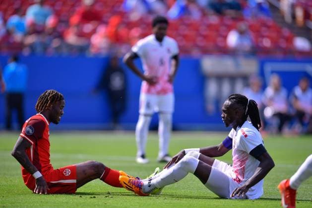 RECORD DATE NOT STATED CONCACAF NATIONS LEAGUE 2023-2024 Canada vs Trinidad and Tobago - Play In Ike Ugbo (L) of Canada and Aubrey David (R) of Trinidad during the Play In match between Canada and Trinidad and Tobago as part of the 2024 Concacaf Nations League, for the pass to the Copa America in the United States 2024, at Toyota Stadium, Frisco, Texas, on March 23, 2024. FRISCO TEXAS UNITED STATES  Copyright: xAdrianxMaciasx 20240323145000_CNL_24_PLAY_IN_CAN_TRI_UGBO88