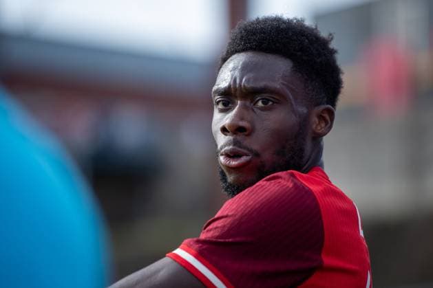 RECORD DATE NOT STATED CONCACAF NATIONS LEAGUE 2023-2024 Canada 2-0 Trinidad and Tobago - Play In Alphonso Davies of Canada during the Play In match between Canada and Trinidad and Tobago as part of the 2024 Concacaf Nations League, for the pass to the Copa America in the United States 2024, at Toyota Stadium, Frisco, Texas, on March 23, 2024. FRISCO TEXAS UNITED STATES  Copyright: xJosexLuisxMelgarejox 20240323164033_CNL_24_PLAY_IN_CAN_TRI_DAVIES197