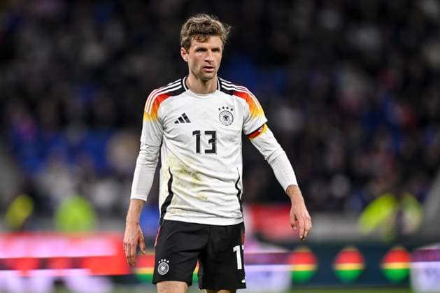 23.03.2024, Lyon, France, Groupama Stadium, Frankreich vs Deutschland - International Friendly, Länderspiel, Nationalmannschaft Thomas Mueller (Germany) Schaut (Foto H. Langer) Lyon Groupama Stadium France