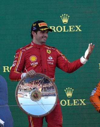 24.03.2024, Albert Park Circuit, Melbourne, FORMULA 1 ROLEX AUSTRALIAN GRAND PRIX 2024 ,im Bild Sieger Carlos Sainz Jr. (ESP), Scuderia Ferrari Melbourne Albert Park Circuit Victoria Australien
