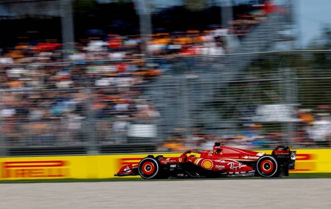 16 LECLERC Charles (mco), Scuderia Ferrari SF-24, action during the Formula 1 Rolex Australian Grand Prix 2024, 3rd round of the 2024 Formula One World Championship, WM, Weltmeisterschaft from March 22 to 24, 2024 on the Albert Park Circuit, in Melbourne, Australia - F1 - AUSTRALIAN GRAND PRIX 2024 DPPI Panoramic  240324_R03_AUSTRALIA_F12024GP03AUS_JK314931.jpg