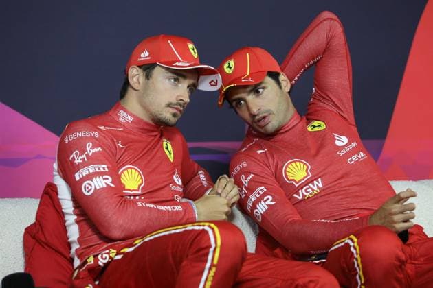 March 24, 2024: CHARLES LECLERC and CARLOS SAINZ of Ferrari during the Post Race press conference, PK, Pressekonferenz after the 2024 Formula One Australian Grand Prix at the Albert Park Circuit in Melbourne on March 24, 2024 in Melbourne, Australia - ZUMAa155 20240324_aaa_a155_007 Copyright: xChristopherxKhouryx