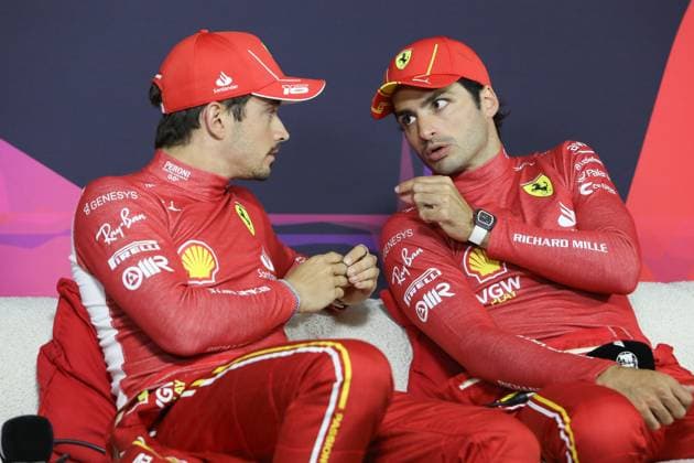 March 24, 2024: CHARLES LECLERC and CARLOS SAINZ of Ferrari during the Post Race press conference, PK, Pressekonferenz after the 2024 Formula One Australian Grand Prix at the Albert Park Circuit in Melbourne on March 24, 2024 in Melbourne, Australia - ZUMAa155 20240324_aaa_a155_021 Copyright: xChristopherxKhouryx