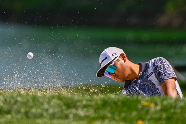 PALM HARBOR, FL - MARCH 23: Ryo Hisatsune (JPN) nearly chips in from the trap on 3 during Rd3 of the Valspar Championship at Innisbrook Resort - Copperhead, on March 23, 2024, in Palm Harbor, Florida. (Photo by Ken Murray Icon Sportswire) GOLF: MAR 23 PGA, Golf Herren Valspar Championship EDITORIAL USE ONLY Icon2403230103